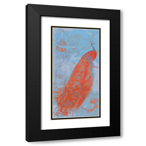 Pop Peacock I Black Modern Wood Framed Art Print with Double Matting by Goldberger, Jennifer