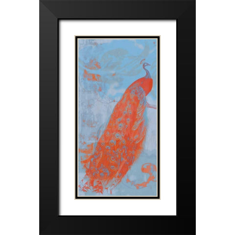 Pop Peacock I Black Modern Wood Framed Art Print with Double Matting by Goldberger, Jennifer