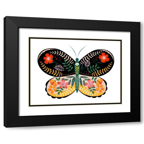 Butterfly Petals I Black Modern Wood Framed Art Print with Double Matting by Popp, Grace