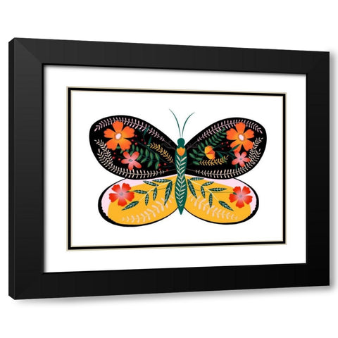 Butterfly Petals II Black Modern Wood Framed Art Print with Double Matting by Popp, Grace