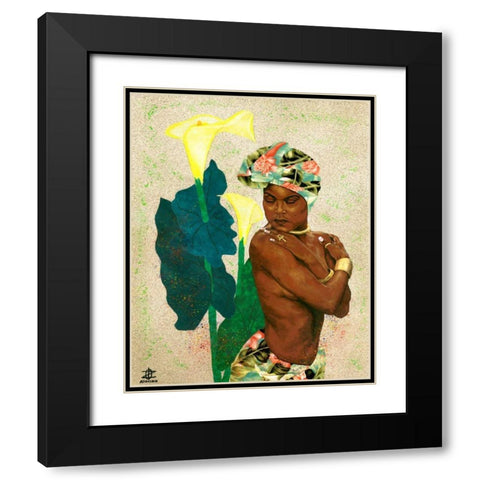 Woman Strong II Black Modern Wood Framed Art Print with Double Matting by Saunders, Alonzo