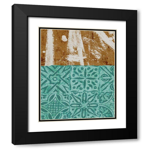 Tribal Pathways II Black Modern Wood Framed Art Print with Double Matting by Saunders, Alonzo