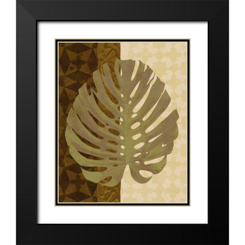 Tropical Leaf I Black Modern Wood Framed Art Print with Double Matting by Saunders, Alonzo