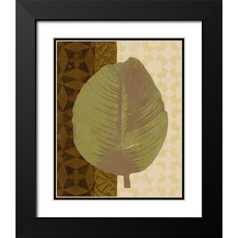 Tropical Leaf II Black Modern Wood Framed Art Print with Double Matting by Saunders, Alonzo