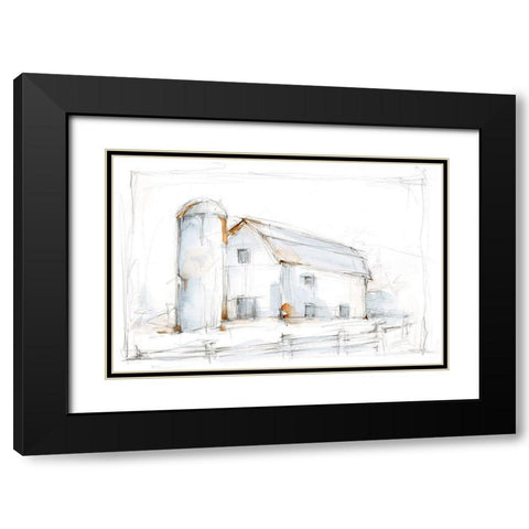 Barnyard Pencil Sketch II Black Modern Wood Framed Art Print with Double Matting by Harper, Ethan