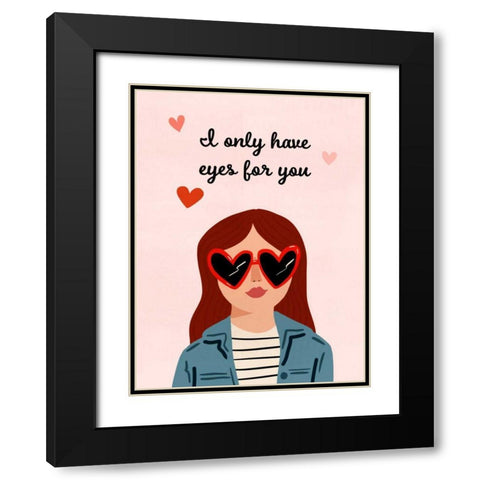 Darling Valentine IV Black Modern Wood Framed Art Print with Double Matting by Borges, Victoria