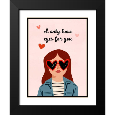 Darling Valentine IV Black Modern Wood Framed Art Print with Double Matting by Borges, Victoria