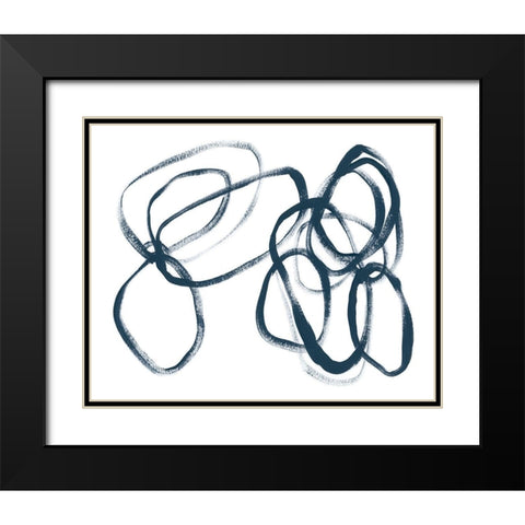 Indigo Intertwined II Black Modern Wood Framed Art Print with Double Matting by Vess, June Erica