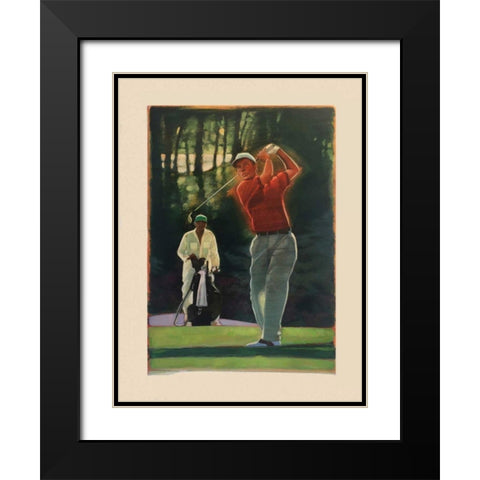 The Golfer Black Modern Wood Framed Art Print with Double Matting by Dean, Bruce