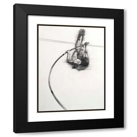 The Vaulter Black Modern Wood Framed Art Print with Double Matting by Dean, Bruce