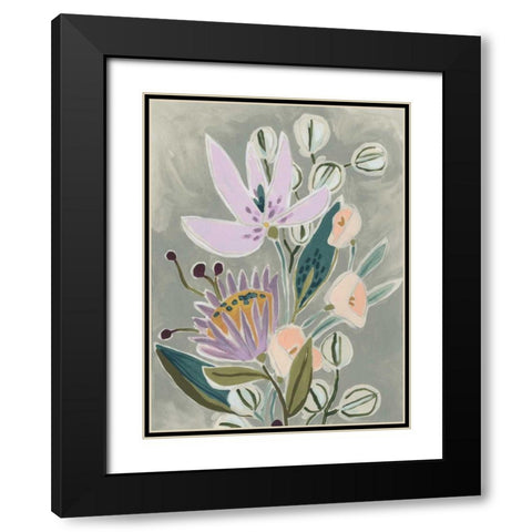 Spring Lilac I Black Modern Wood Framed Art Print with Double Matting by Vess, June Erica