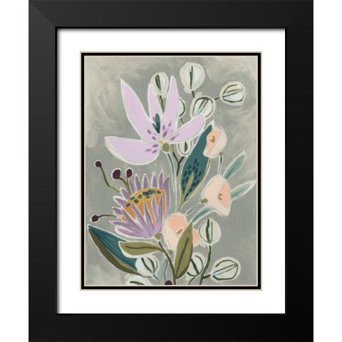 Spring Lilac I Black Modern Wood Framed Art Print with Double Matting by Vess, June Erica