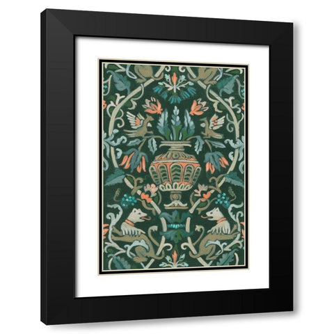 Verdant Tapestry I Black Modern Wood Framed Art Print with Double Matting by Vess, June Erica