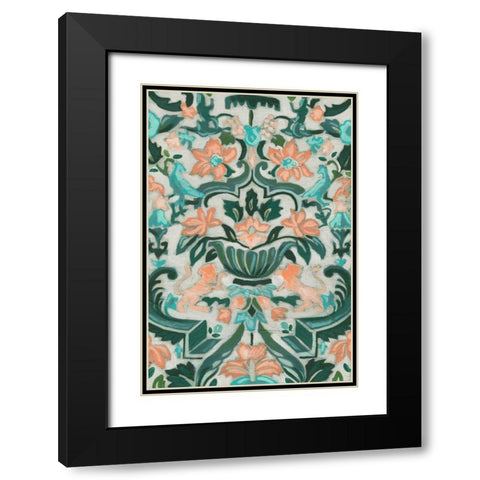 Verdant Tapestry II Black Modern Wood Framed Art Print with Double Matting by Vess, June Erica