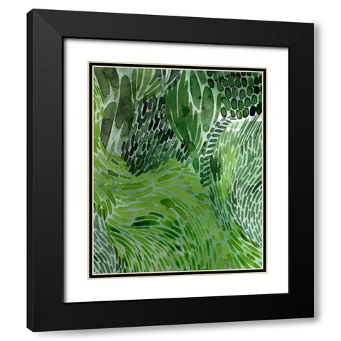 Upright Greenery I Black Modern Wood Framed Art Print with Double Matting by Popp, Grace
