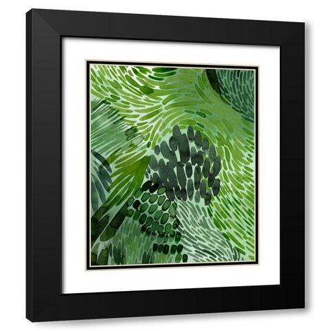 Upright Greenery II Black Modern Wood Framed Art Print with Double Matting by Popp, Grace