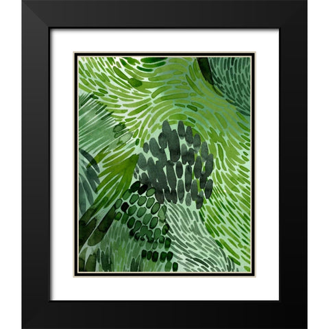 Upright Greenery II Black Modern Wood Framed Art Print with Double Matting by Popp, Grace