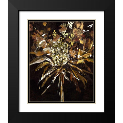 Floral Celebration I Black Modern Wood Framed Art Print with Double Matting by Wang, Melissa