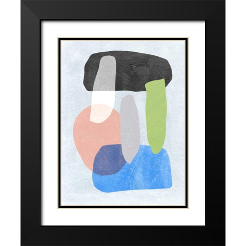 Snowfall I Black Modern Wood Framed Art Print with Double Matting by Wang, Melissa