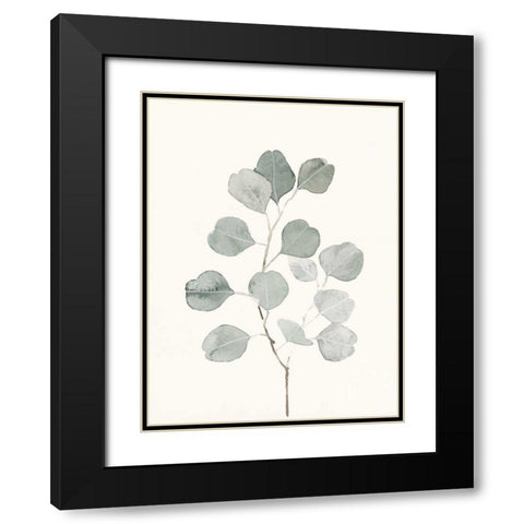 Delicate Sage Botanical I Black Modern Wood Framed Art Print with Double Matting by Caroline, Emma