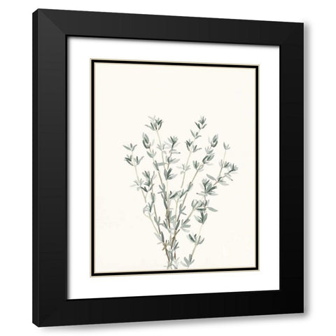 Delicate Sage Botanical III Black Modern Wood Framed Art Print with Double Matting by Caroline, Emma