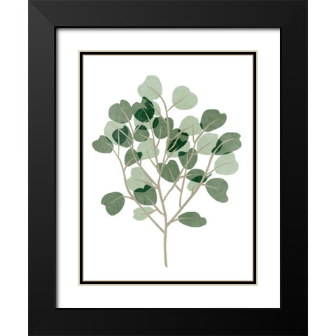 Windy Eucalyptus II Black Modern Wood Framed Art Print with Double Matting by Wang, Melissa