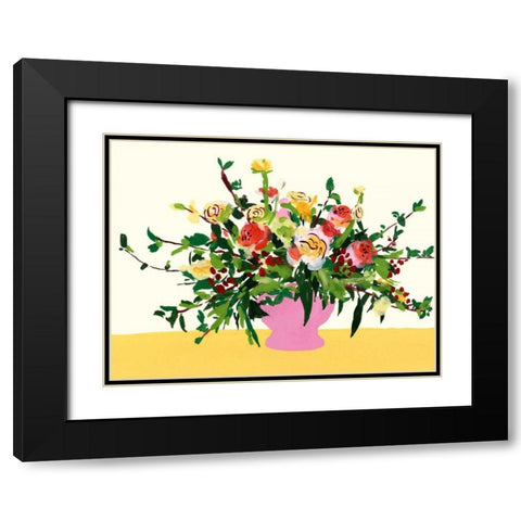 Grand Bouquet II Black Modern Wood Framed Art Print with Double Matting by Wang, Melissa