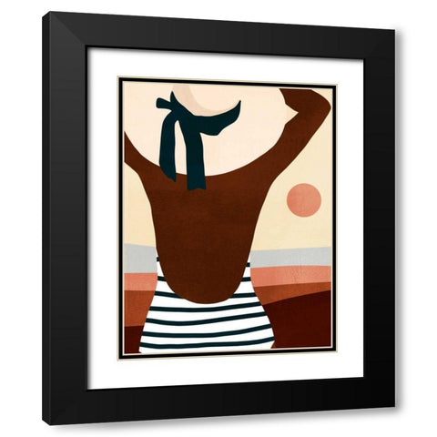 Sunseeker Bathers I Black Modern Wood Framed Art Print with Double Matting by Borges, Victoria