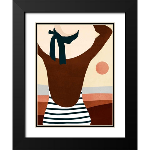 Sunseeker Bathers I Black Modern Wood Framed Art Print with Double Matting by Borges, Victoria