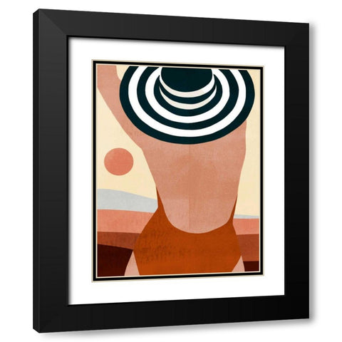 Sunseeker Bathers II Black Modern Wood Framed Art Print with Double Matting by Borges, Victoria