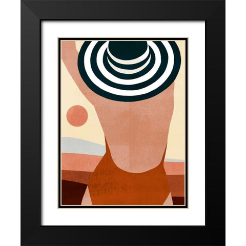 Sunseeker Bathers II Black Modern Wood Framed Art Print with Double Matting by Borges, Victoria