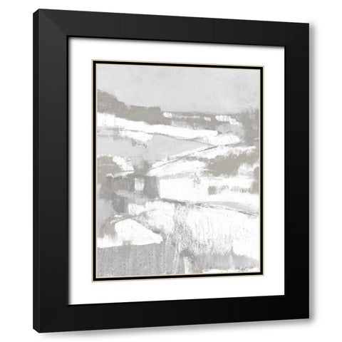 Neutral Fields I Black Modern Wood Framed Art Print with Double Matting by Goldberger, Jennifer