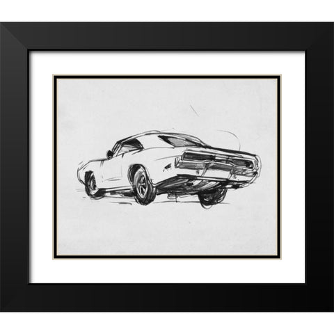 Classic Car Sketch I Black Modern Wood Framed Art Print with Double Matting by Warren, Annie