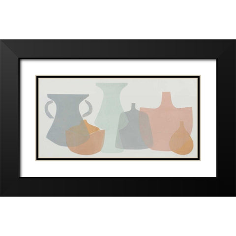 Soft Pottery Shapes I Black Modern Wood Framed Art Print with Double Matting by Delamater, Rob