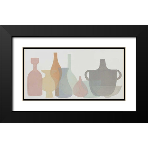 Soft Pottery Shapes II Black Modern Wood Framed Art Print with Double Matting by Delamater, Rob