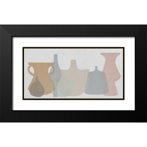 Soft Pottery Shapes III Black Modern Wood Framed Art Print with Double Matting by Delamater, Rob