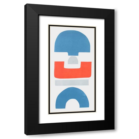 Primary Tribal Shapes I Black Modern Wood Framed Art Print with Double Matting by Delamater, Rob