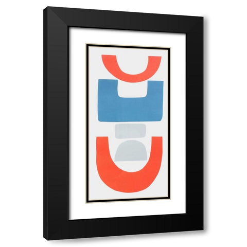Primary Tribal Shapes II Black Modern Wood Framed Art Print with Double Matting by Delamater, Rob
