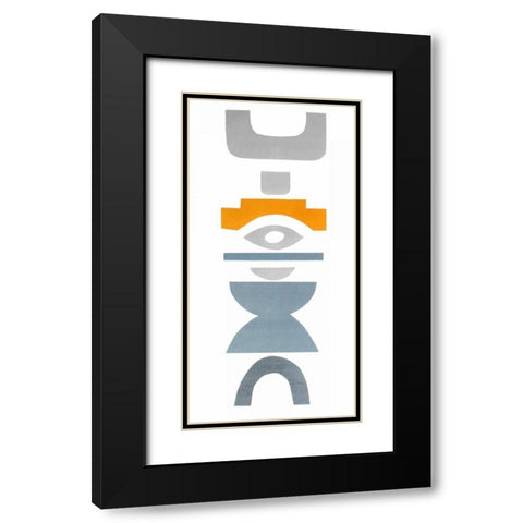 Primary Tribal Shapes V Black Modern Wood Framed Art Print with Double Matting by Delamater, Rob