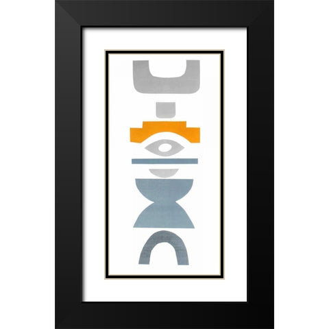 Primary Tribal Shapes V Black Modern Wood Framed Art Print with Double Matting by Delamater, Rob