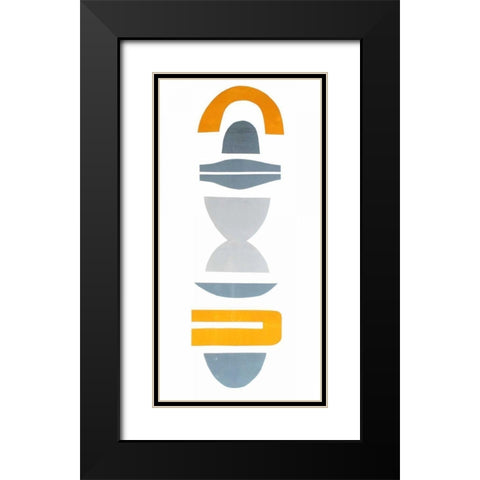 Primary Tribal Shapes VI Black Modern Wood Framed Art Print with Double Matting by Delamater, Rob