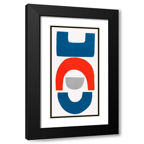 Primary Tribal Shapes VIII Black Modern Wood Framed Art Print with Double Matting by Delamater, Rob