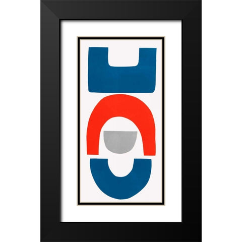Primary Tribal Shapes VIII Black Modern Wood Framed Art Print with Double Matting by Delamater, Rob