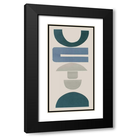 Primary Tribal Shapes IX Black Modern Wood Framed Art Print with Double Matting by Delamater, Rob