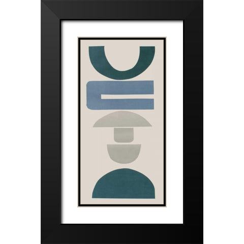 Primary Tribal Shapes IX Black Modern Wood Framed Art Print with Double Matting by Delamater, Rob