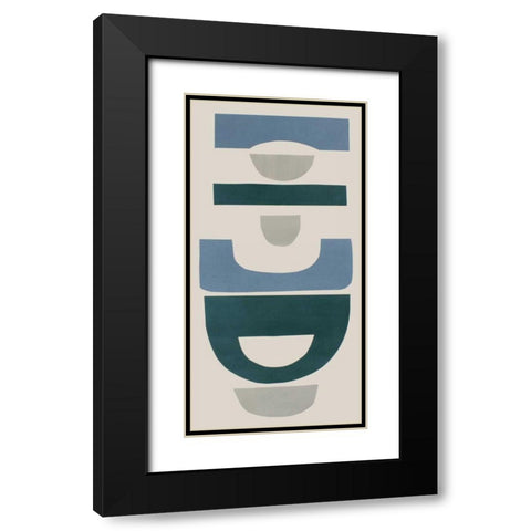 Primary Tribal Shapes X Black Modern Wood Framed Art Print with Double Matting by Delamater, Rob