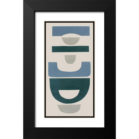 Primary Tribal Shapes X Black Modern Wood Framed Art Print with Double Matting by Delamater, Rob
