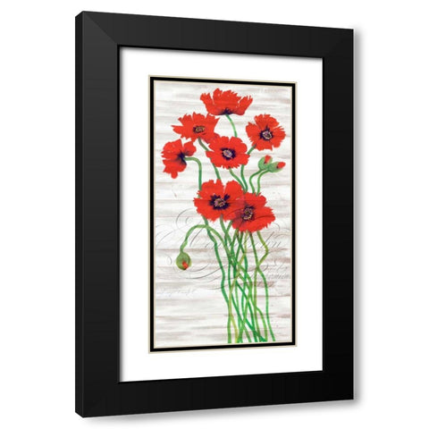 Red Poppy Panel I Black Modern Wood Framed Art Print with Double Matting by OToole, Tim