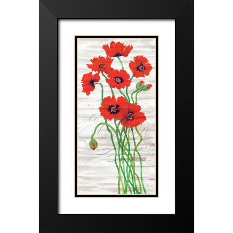 Red Poppy Panel I Black Modern Wood Framed Art Print with Double Matting by OToole, Tim