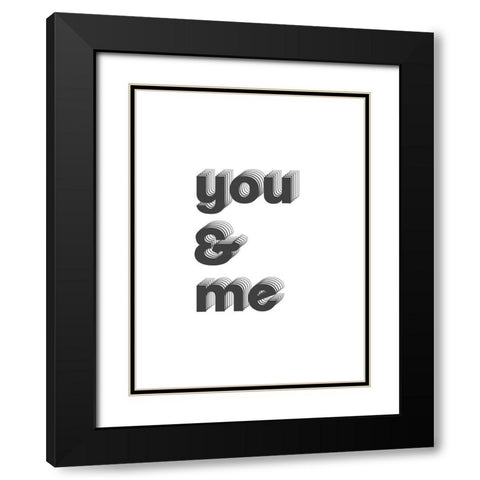 U + Me II Black Modern Wood Framed Art Print with Double Matting by Popp, Grace